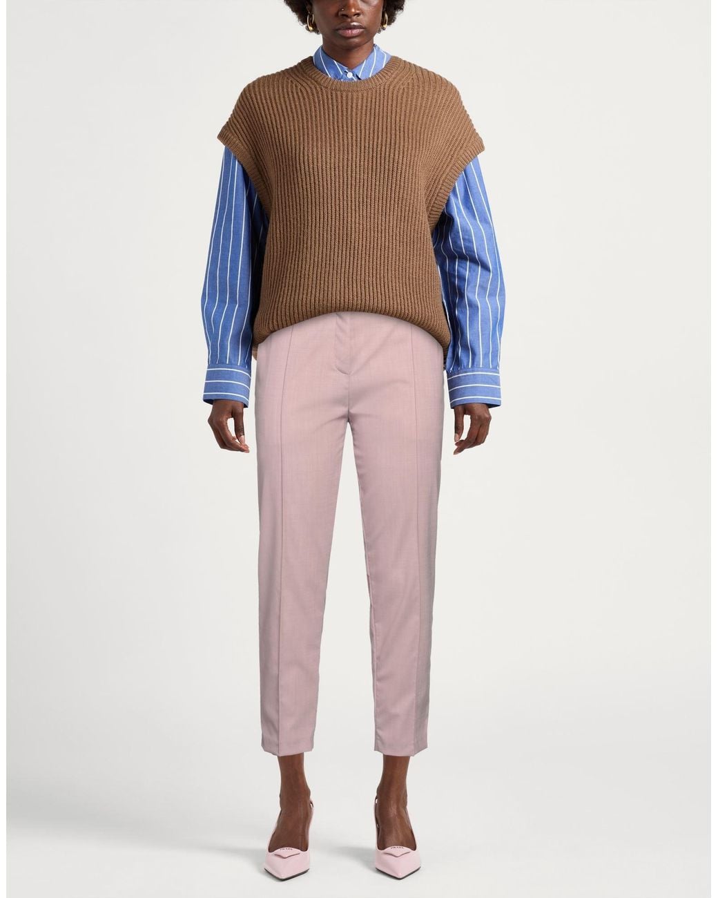 Barbara Bui Pink Pants Wool, Elastane