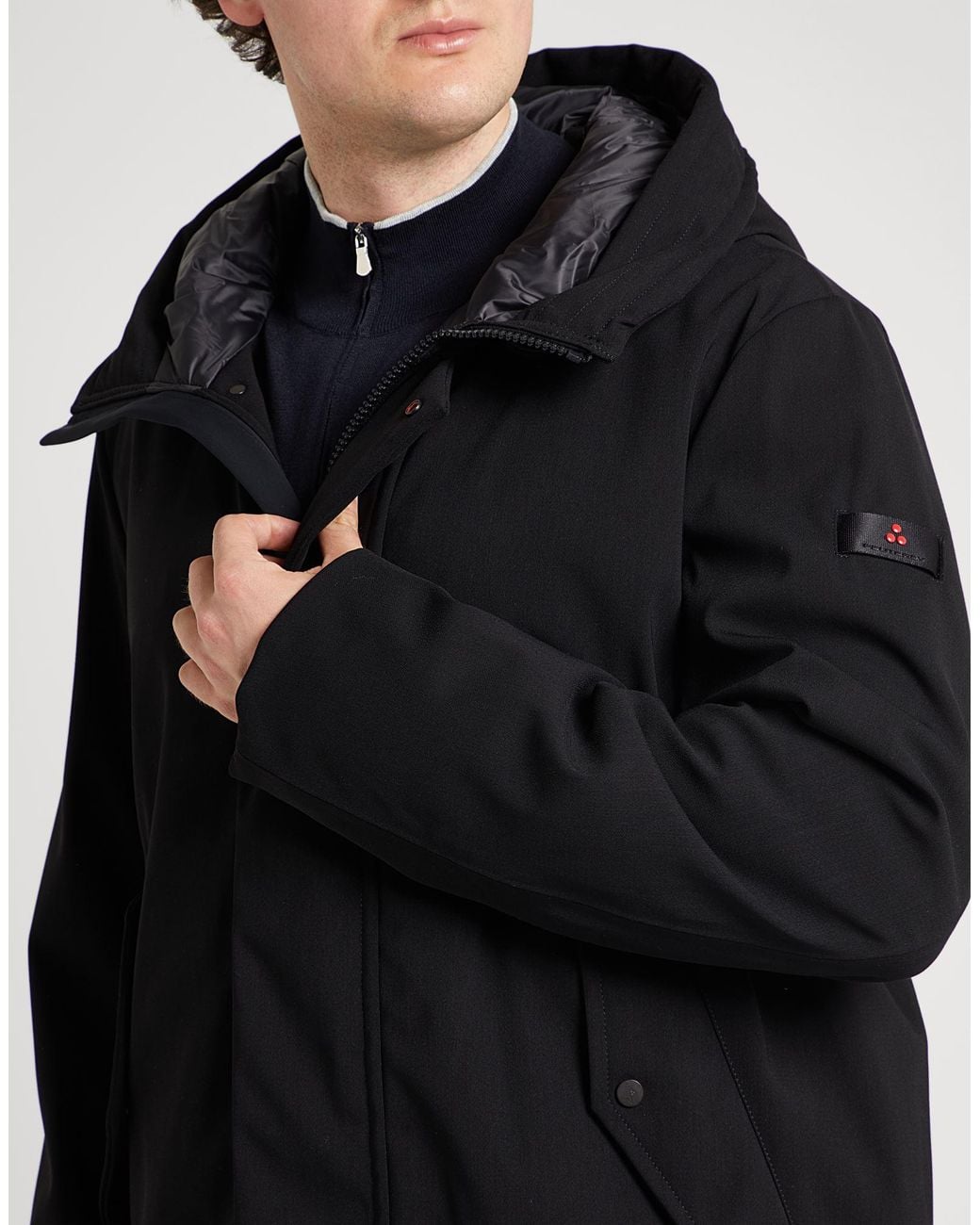 Peuterey Black Coat Polyester for men