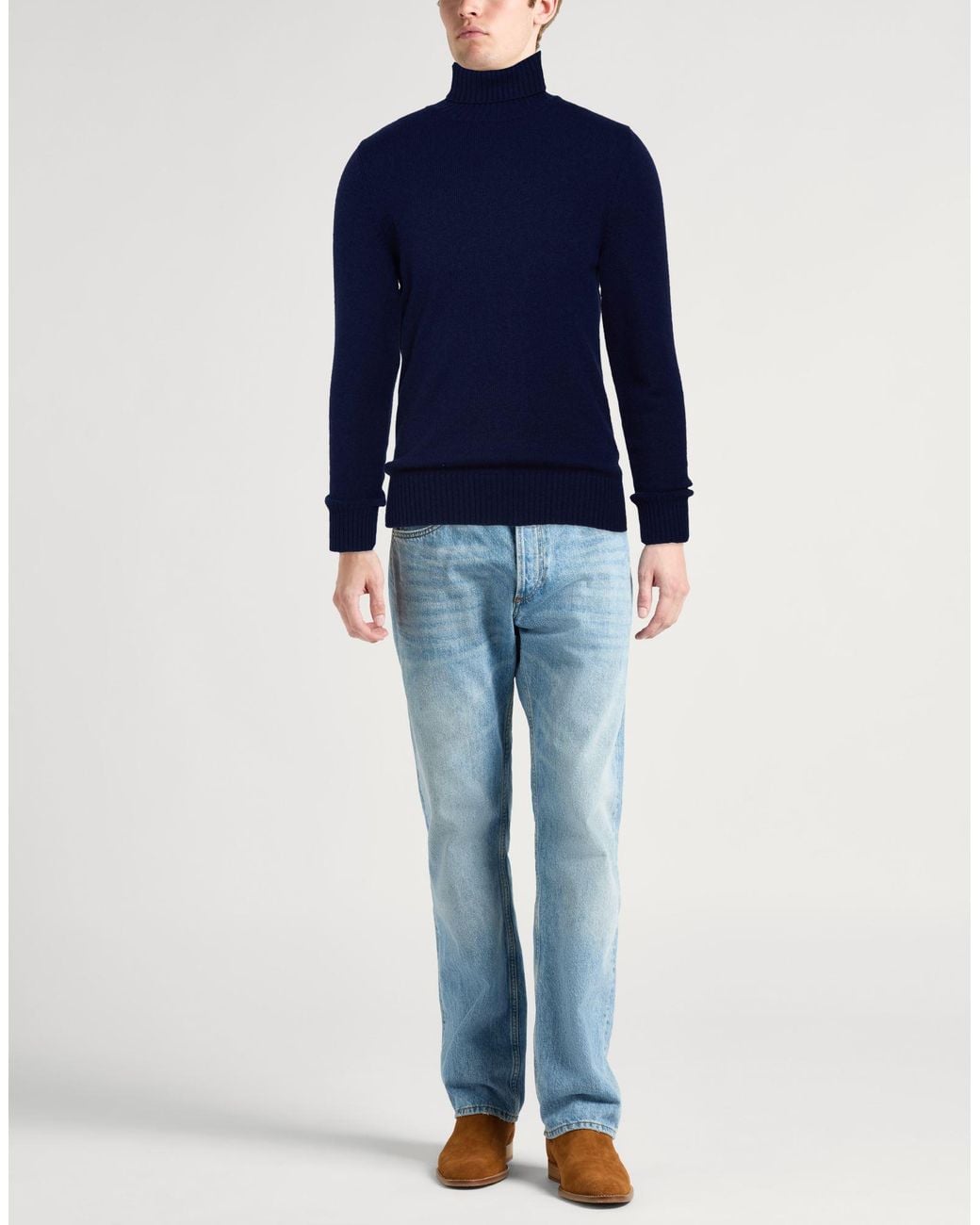 Drumohr Blue Turtleneck Cashmere for men