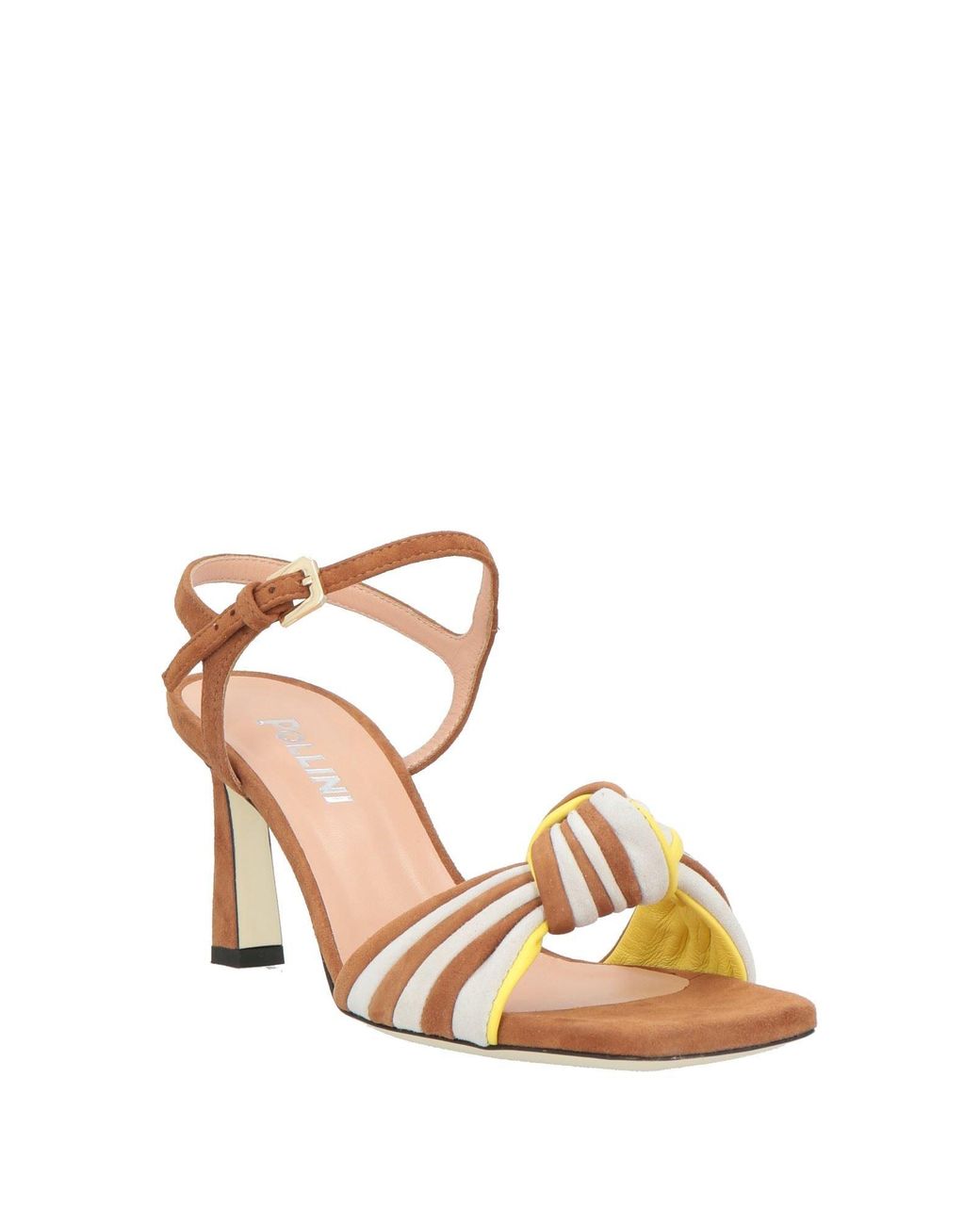 Pollini Sandals Leather in Brown | Lyst