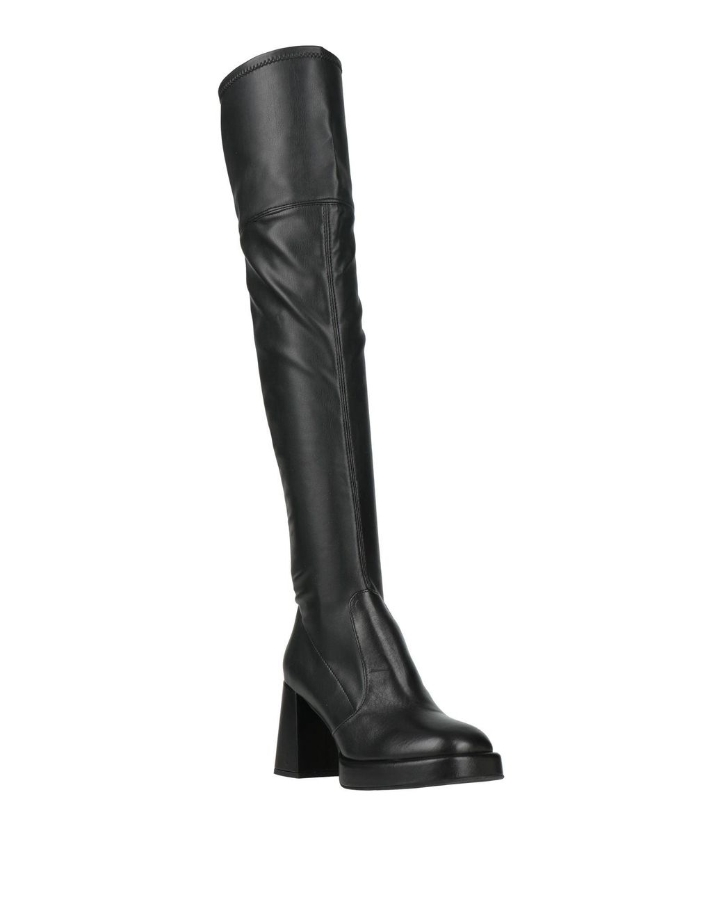 Evaluna Black Boot Leather, Synthetic Material