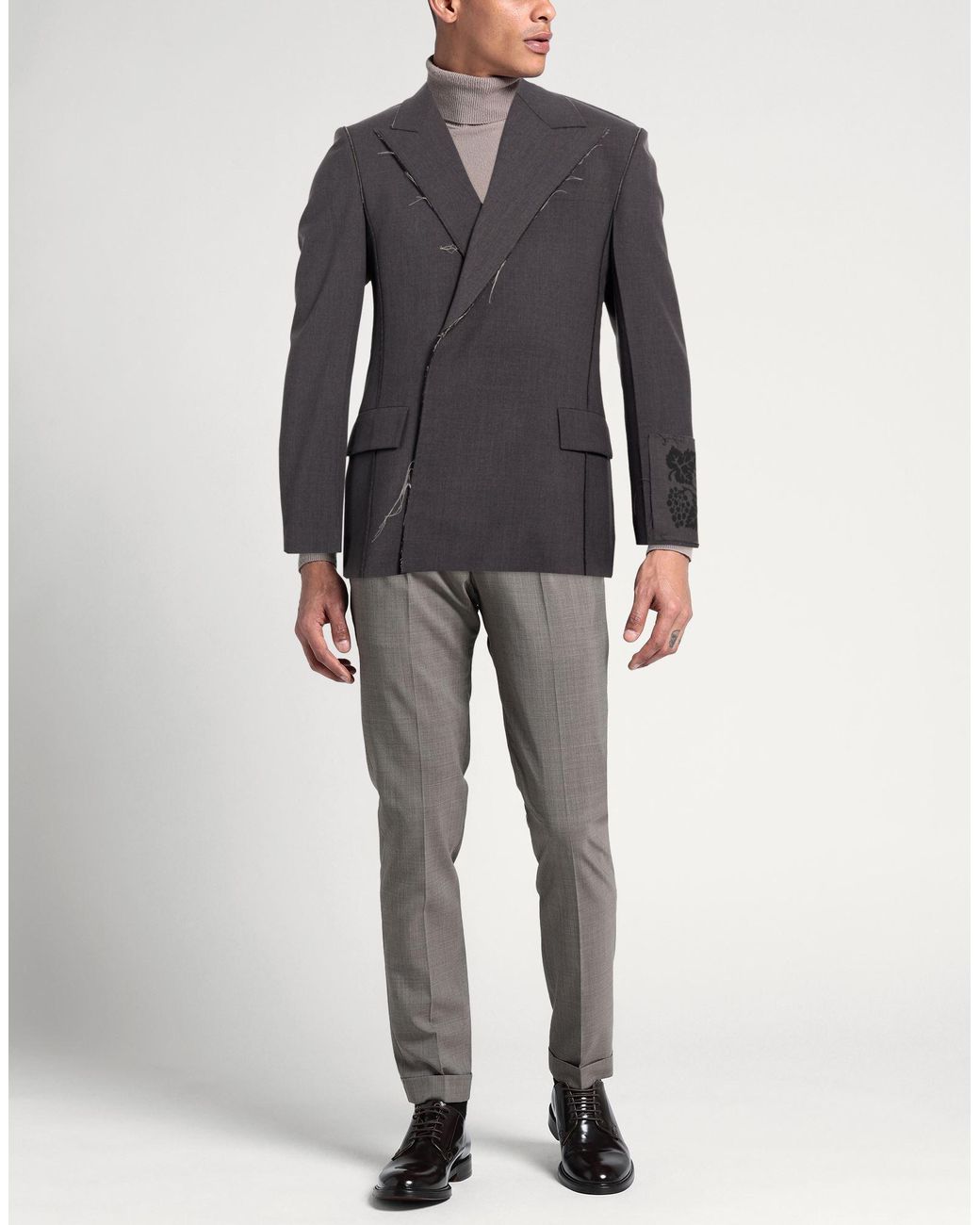FEDERICO CINA Black Blazer Polyester, Viscose, Elastane for men