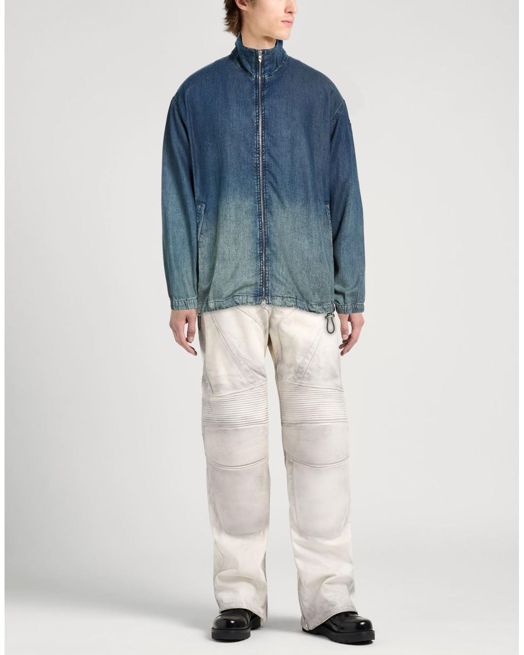 DIESEL Blue Denim Outerwear Lyocell for men