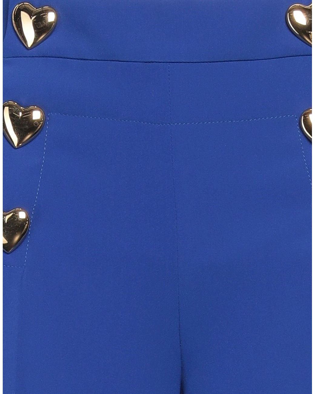 Moschino Blue Couture Pants Polyester, Elastane