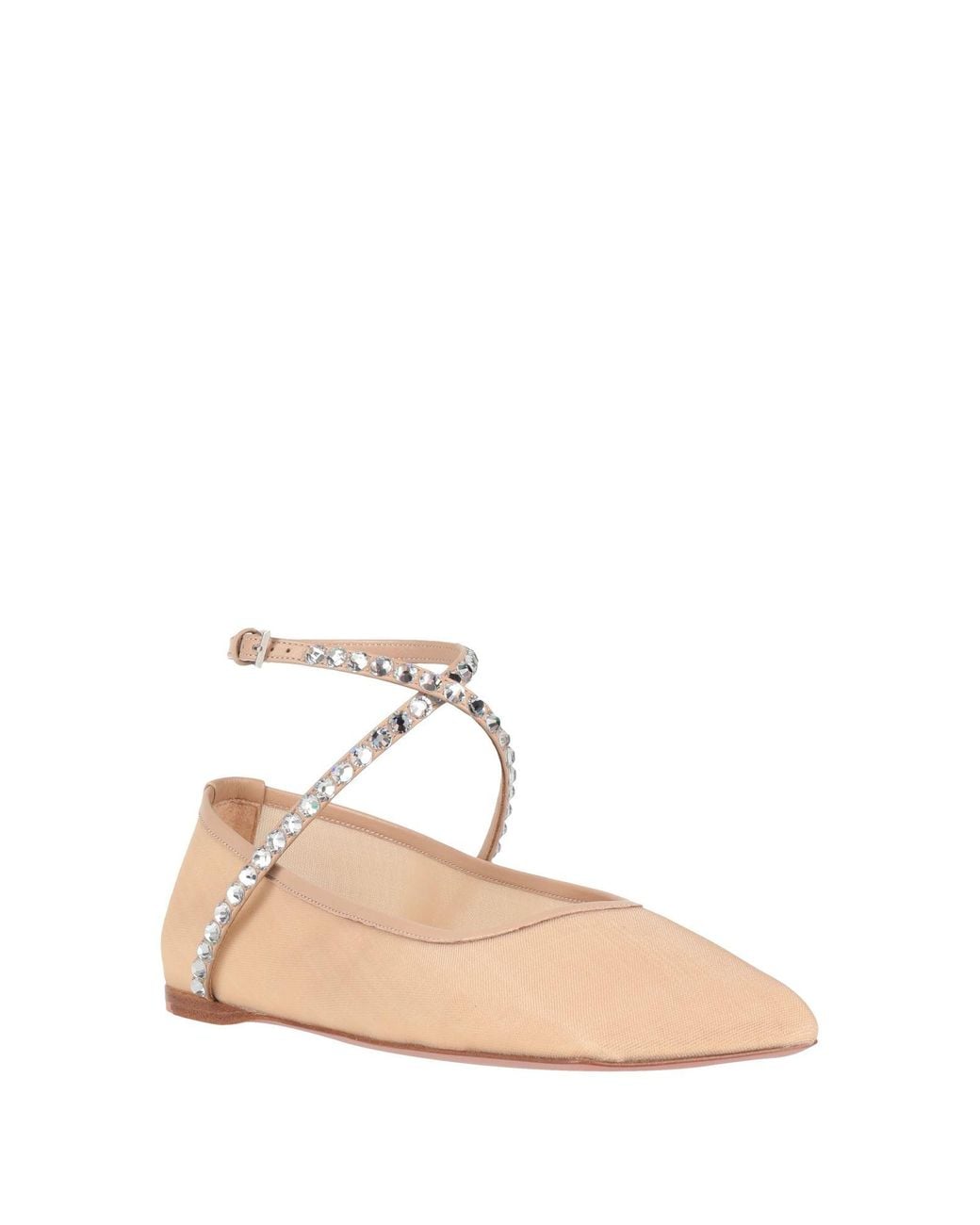 AMINA MUADDI Natural Ballet Flats