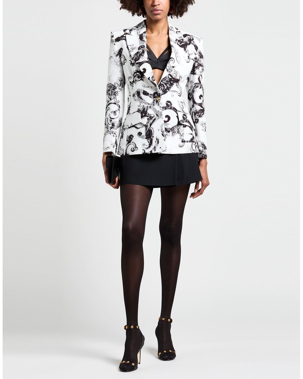 Versace Jeans Couture White Blazer Polyester, Elastane