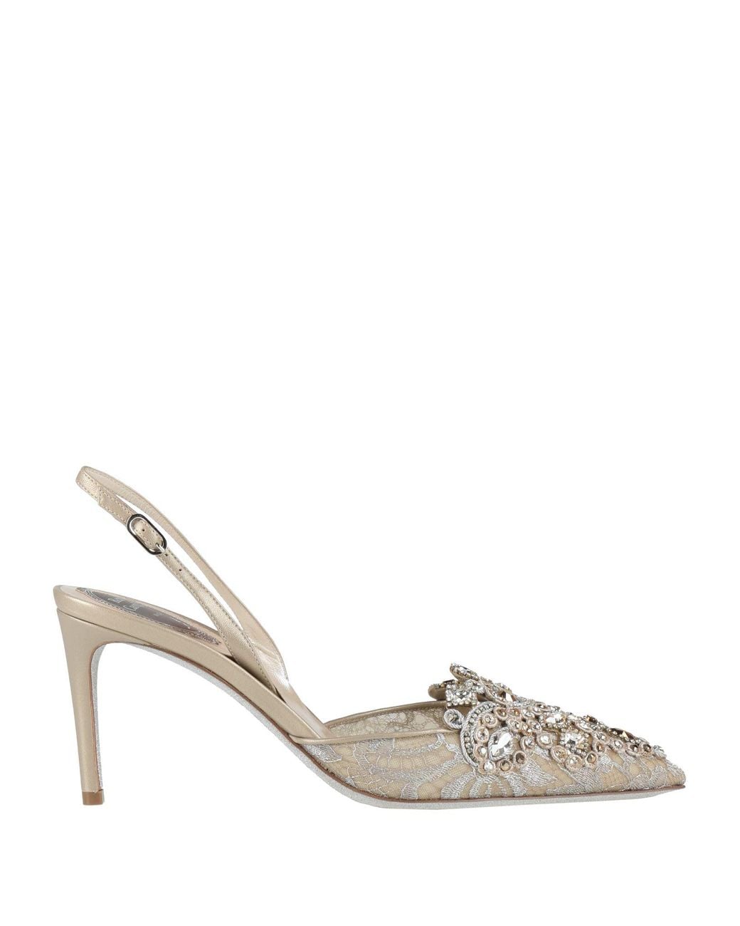 Rene Caovilla Metallic Pumps Textile Fibers, Leather