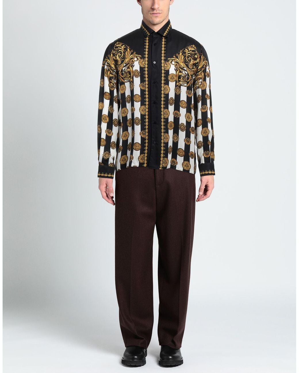 Versace Jeans Couture Black Shirt Viscose for men