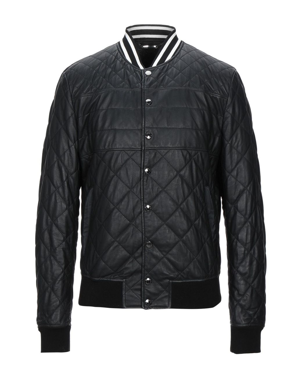 Dolce & Gabbana Black Jacket Lambskin, Cotton, Polyamide, Elastane for men