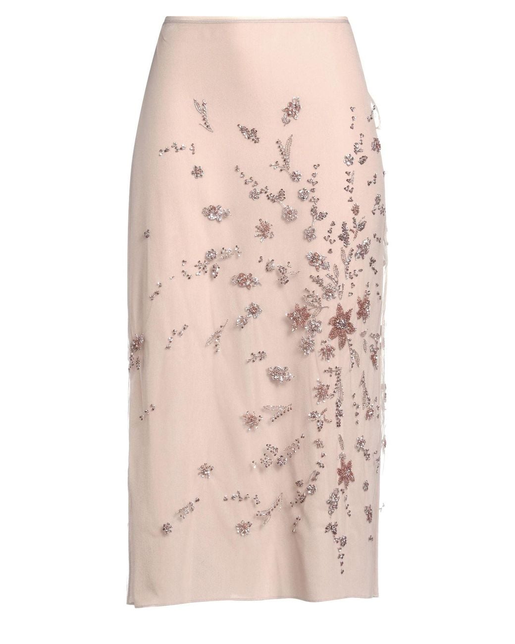 Fendi Natural Midi Skirt Polyamide
