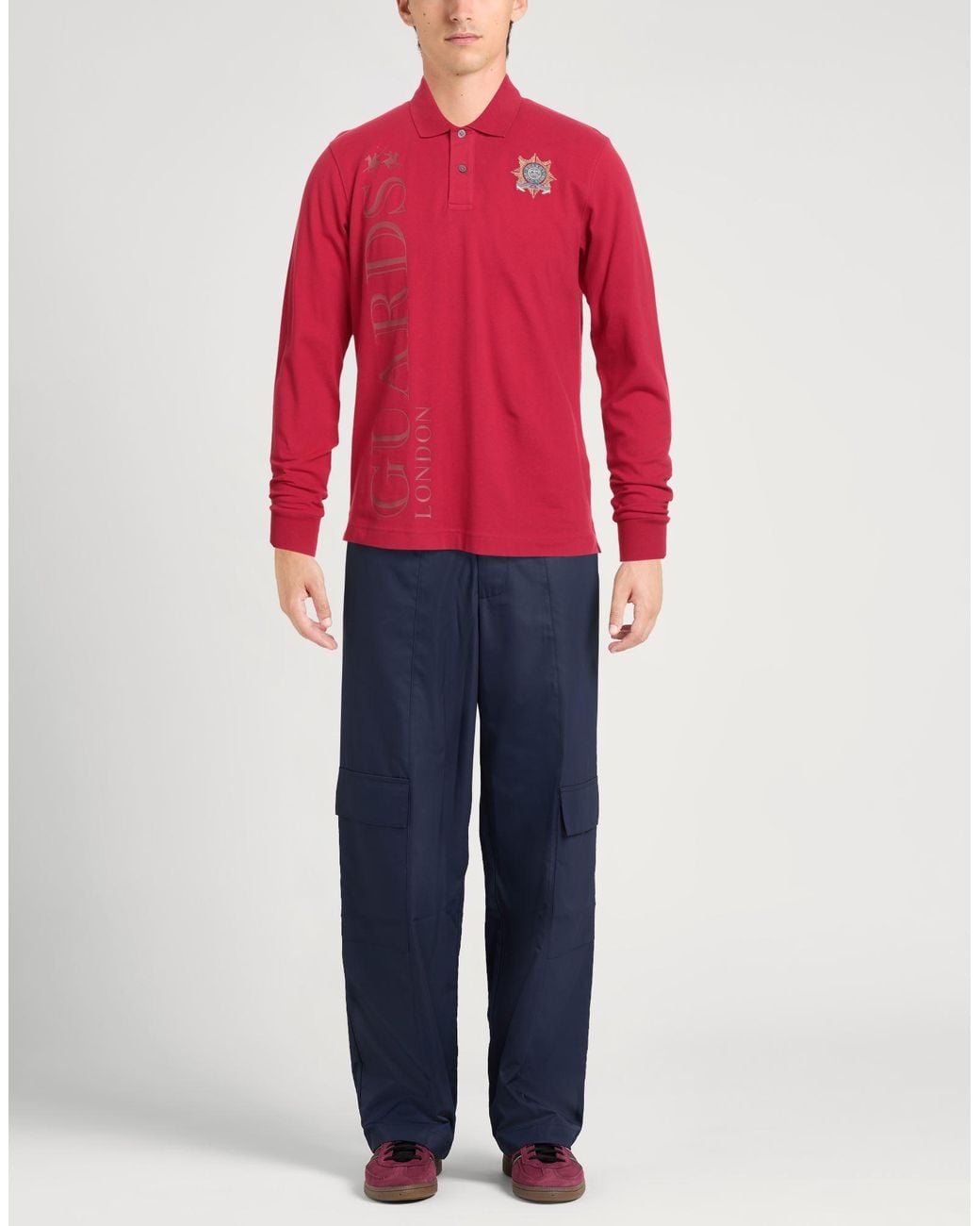 La Martina Red Polo Shirt Cotton, Elastane for men