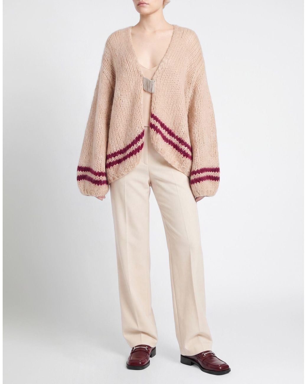 Pink Memories Natural Cardigan Acrylic, Polyamide, Nylon, Wool