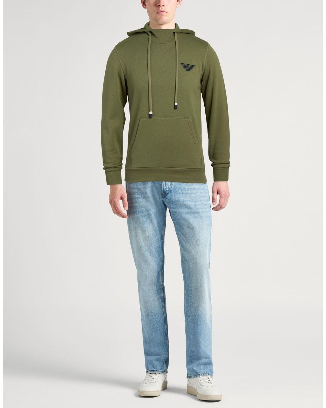 Emporio Armani Green Military Sweatshirt Cotton, Polyester for men