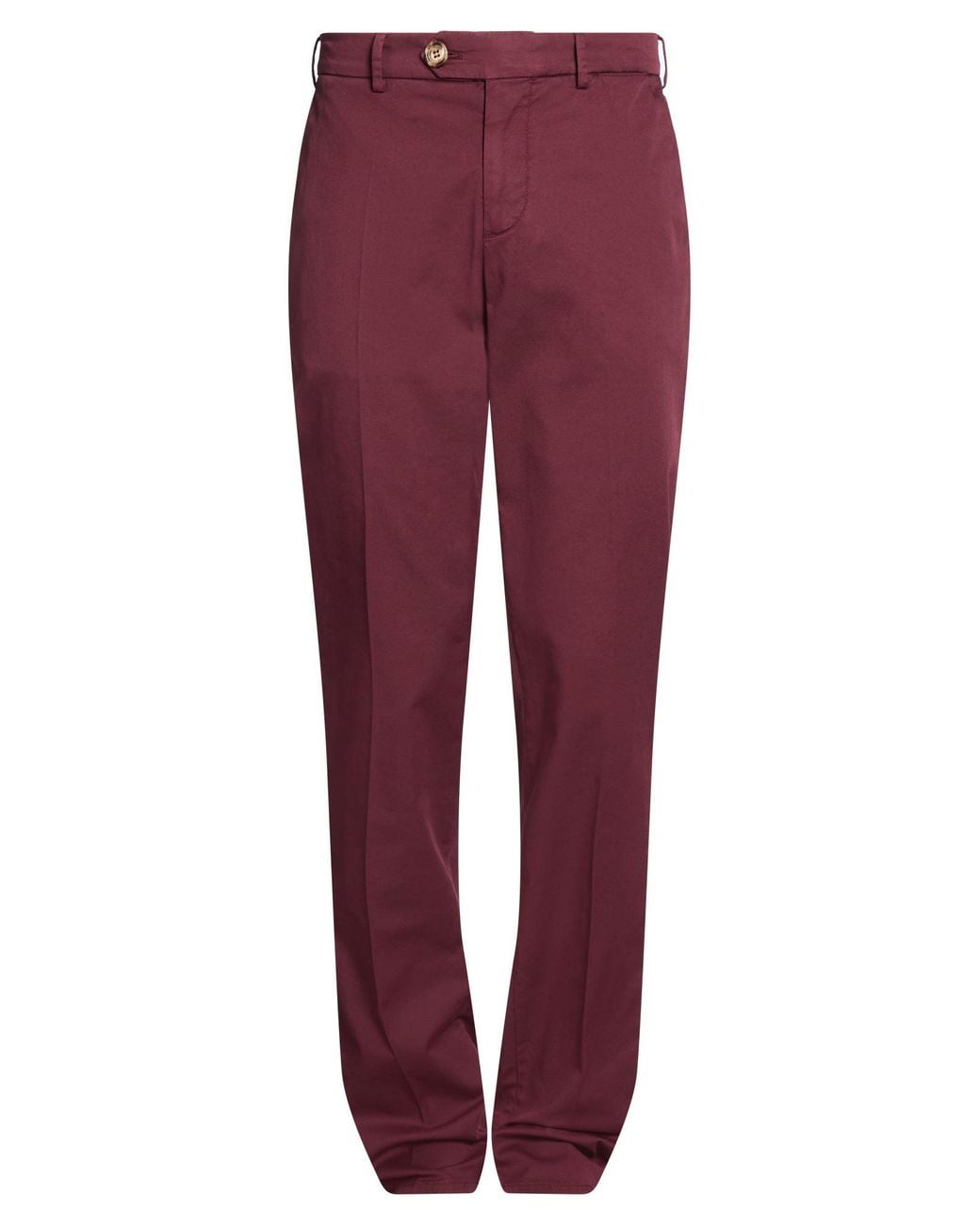 Brunello Cucinelli Red Burgundy Pants Cotton, Elastane for men