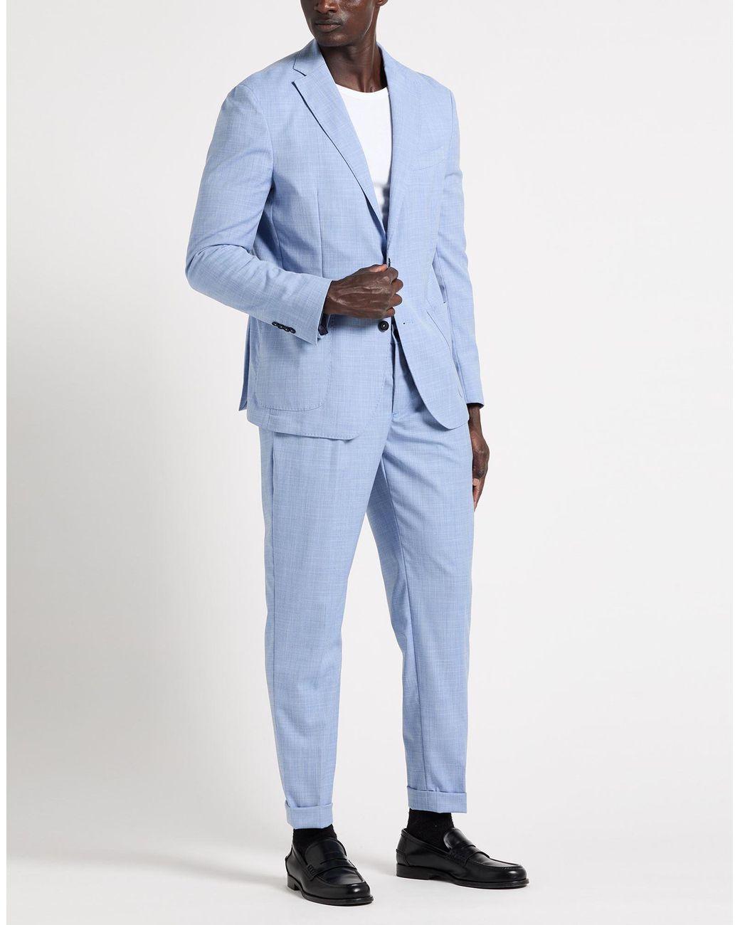 Barbati Blue Sky Suit Polyester, Viscose, Wool, Elastane for men
