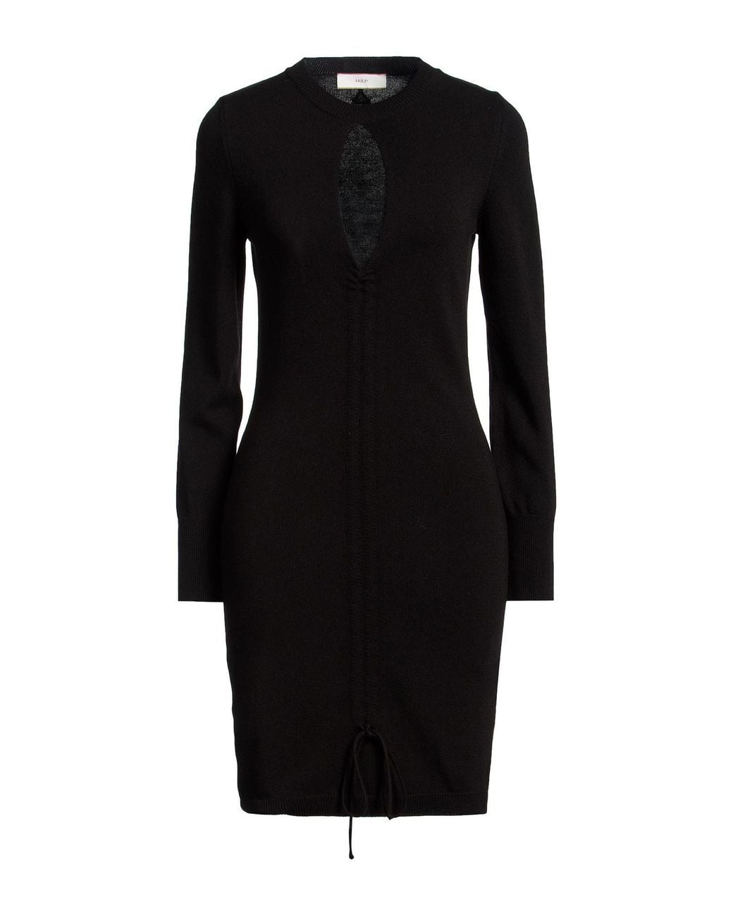Akep Black Mini Dress Lyocell, Merino Wool, Elastane