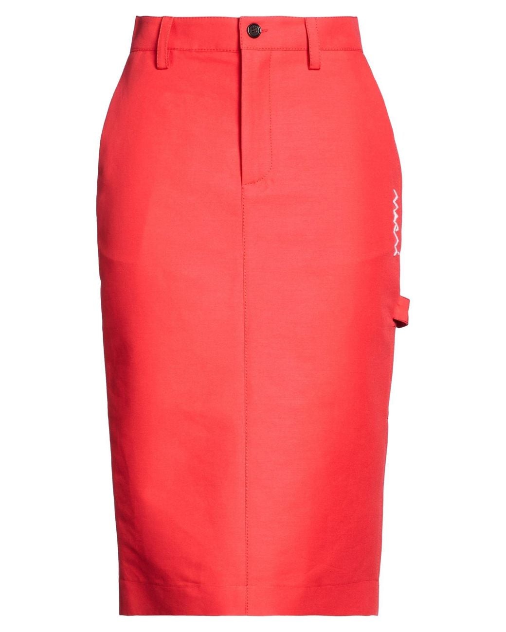 Marni Red Midi Skirt