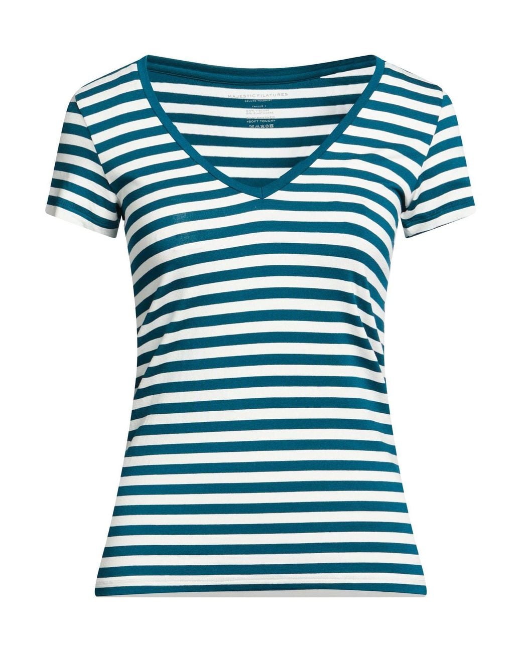 Majestic Filatures Blue T-Shirt Viscose, Elastane