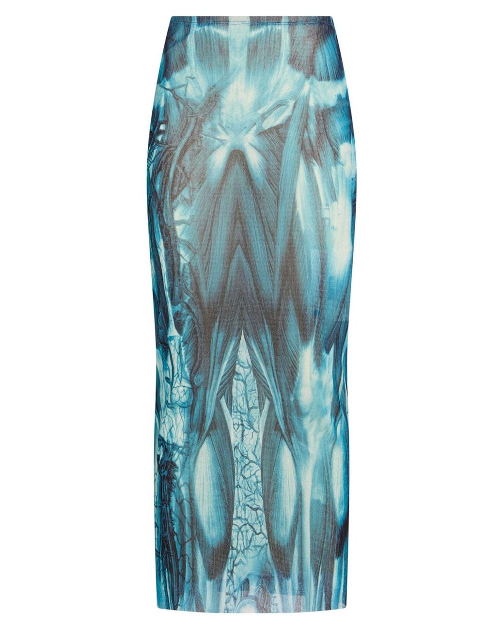Jean Paul Gaultier Blue Light Maxi Skirt Polyamide