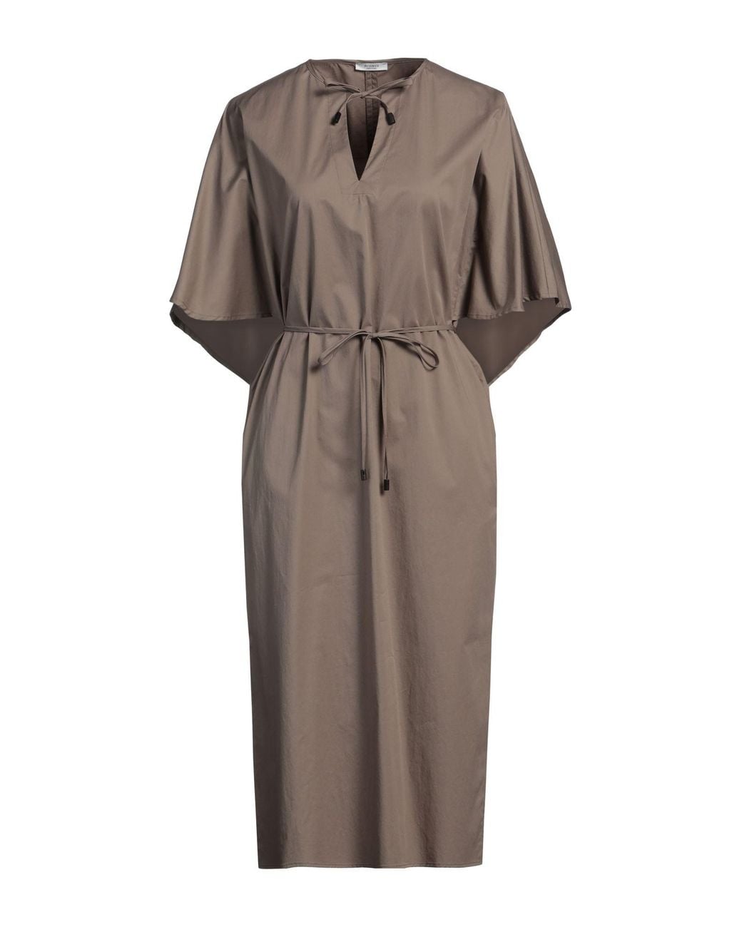 Peserico Brown Midi Dress Cotton, Elastane