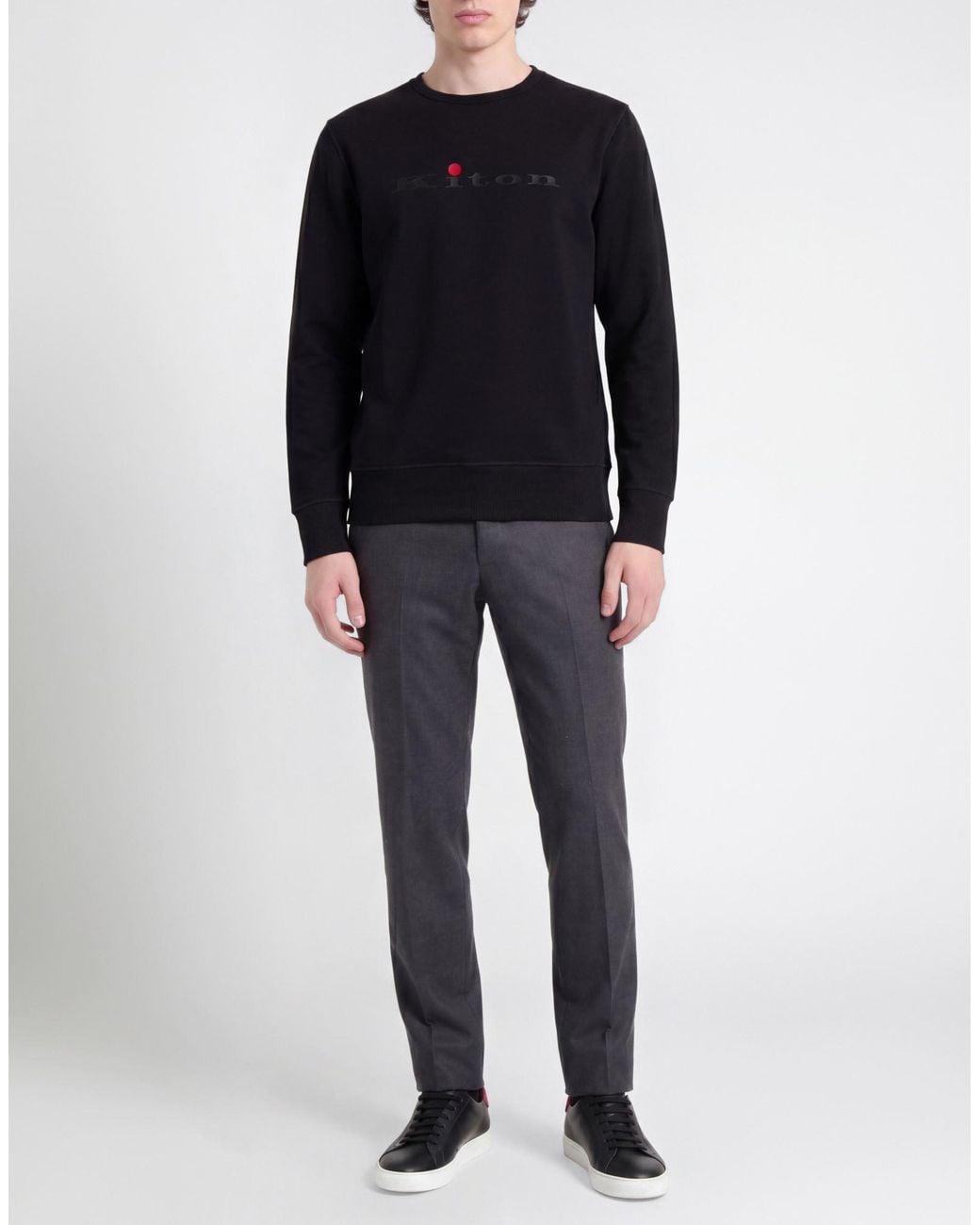 Kiton Blue Sweatshirt Cotton, Elastane for men