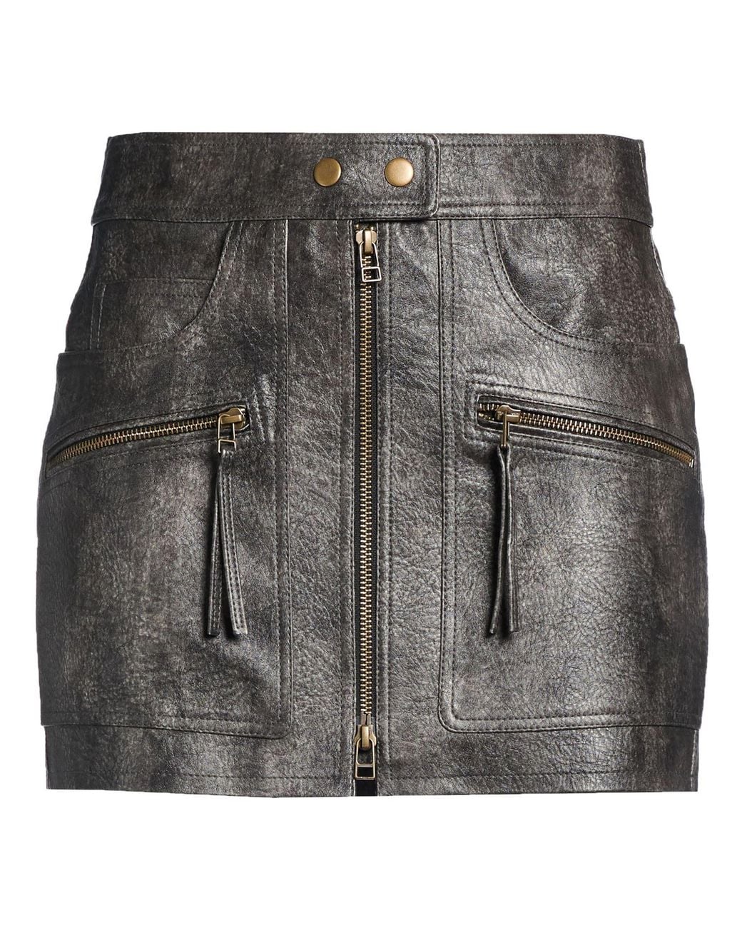 Isabel Marant Gray Charcoal Mini Skirt Polyurethane