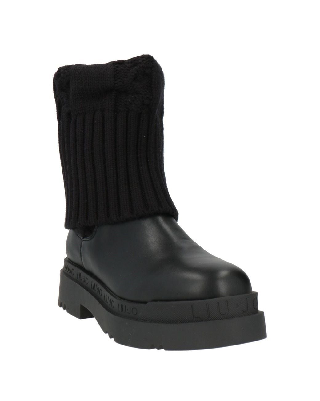 Liu Jo Black Ankle Boots Textile Fibers, Synthetic Material