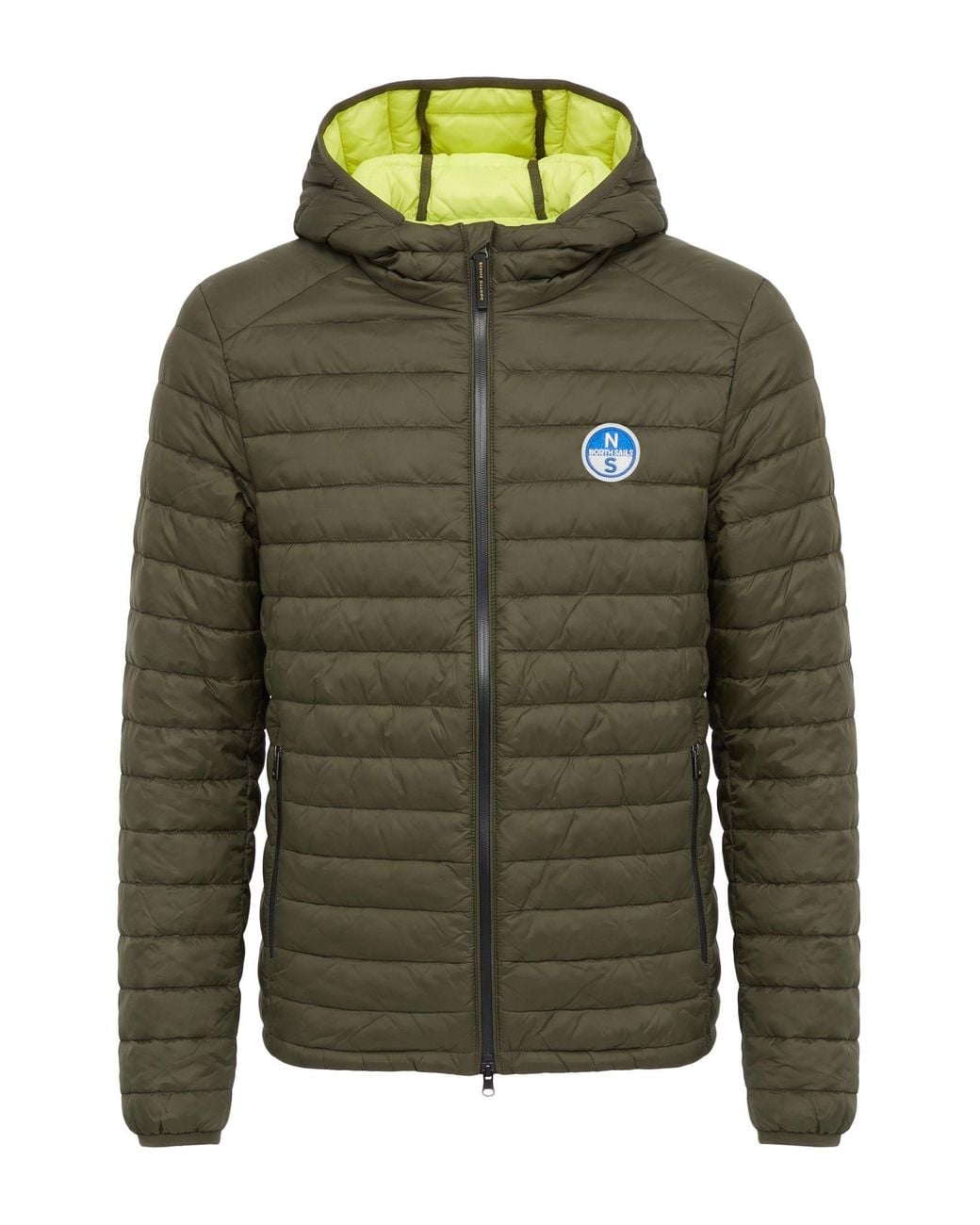 North Sails Green Military Puffer Nylon for men