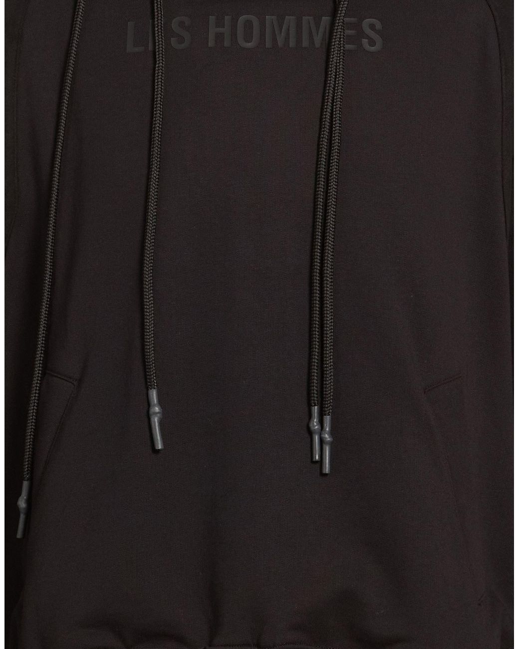 Les Hommes Black Sweatshirt Cotton, Polyester, Elastane for men