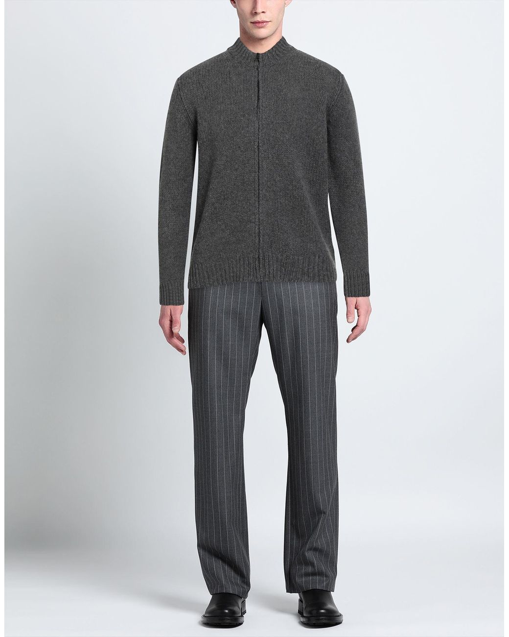 Aragona Gray Cardigan Baby Alpaca Wool, Merino Wool for men