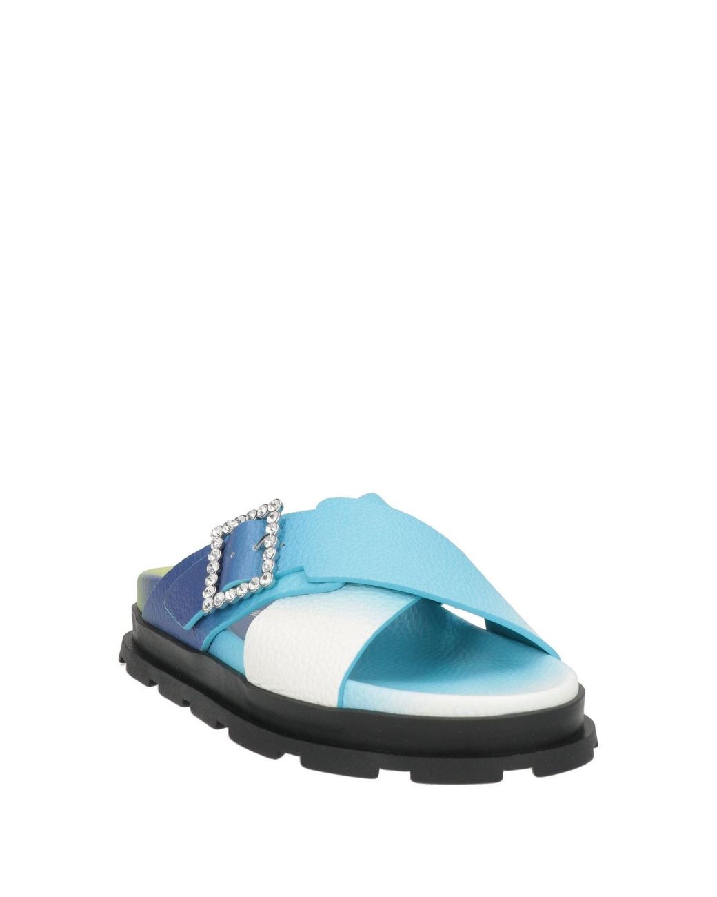 Pollini Blue Azure Sandals Leather