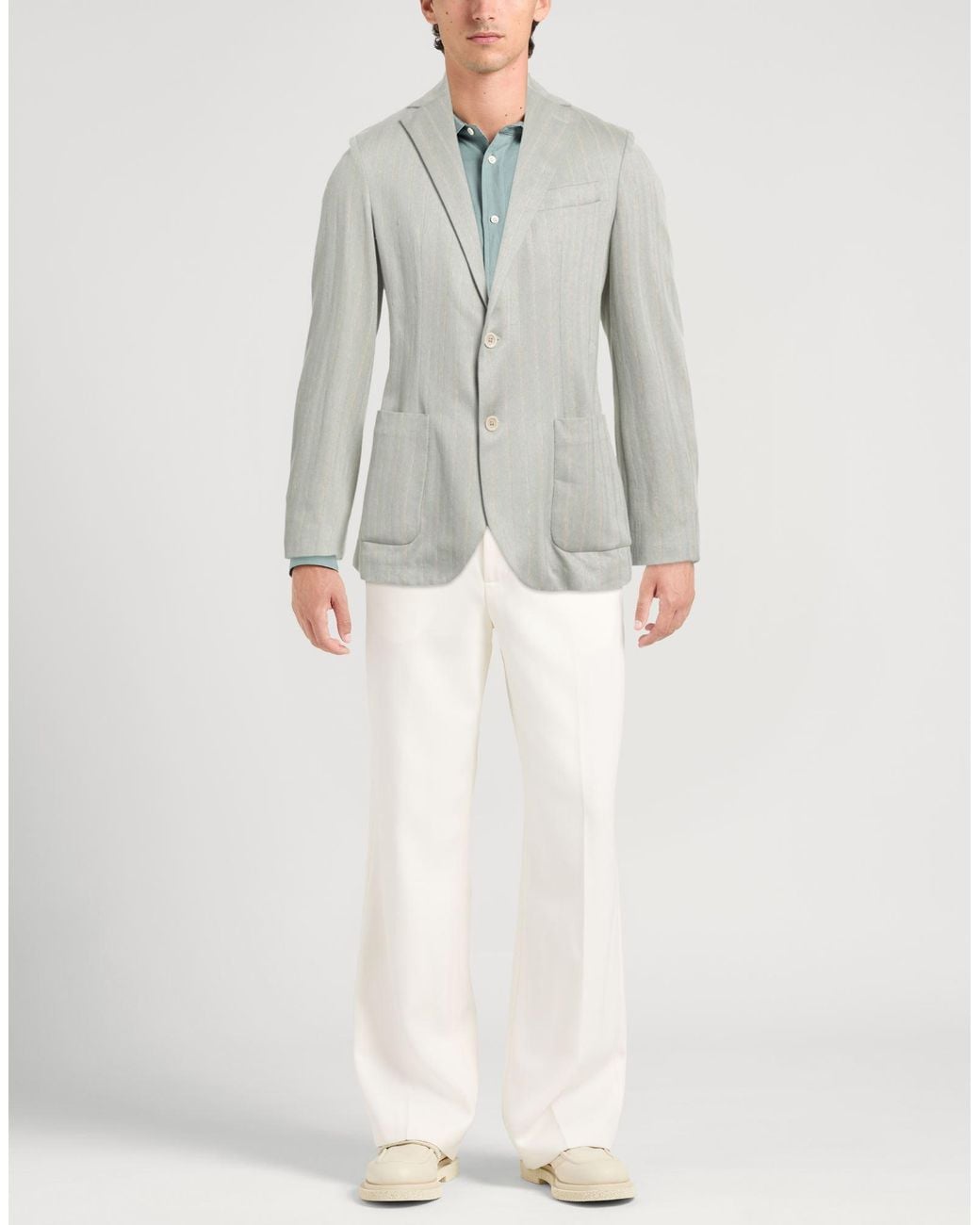 Circolo 1901 Gray Blazer Linen, Cotton for men