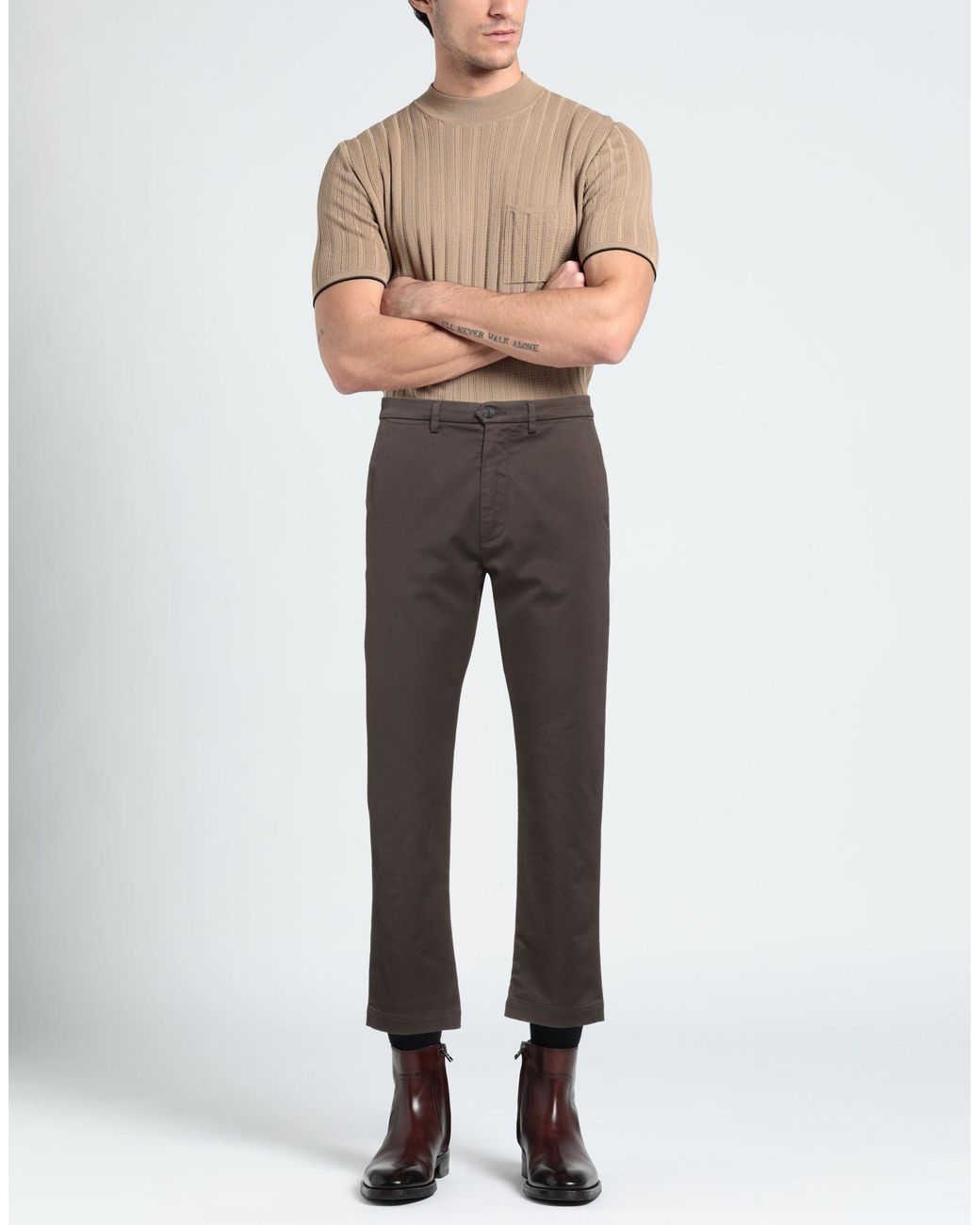 Pence Gray Pants Cotton, Elastane for men