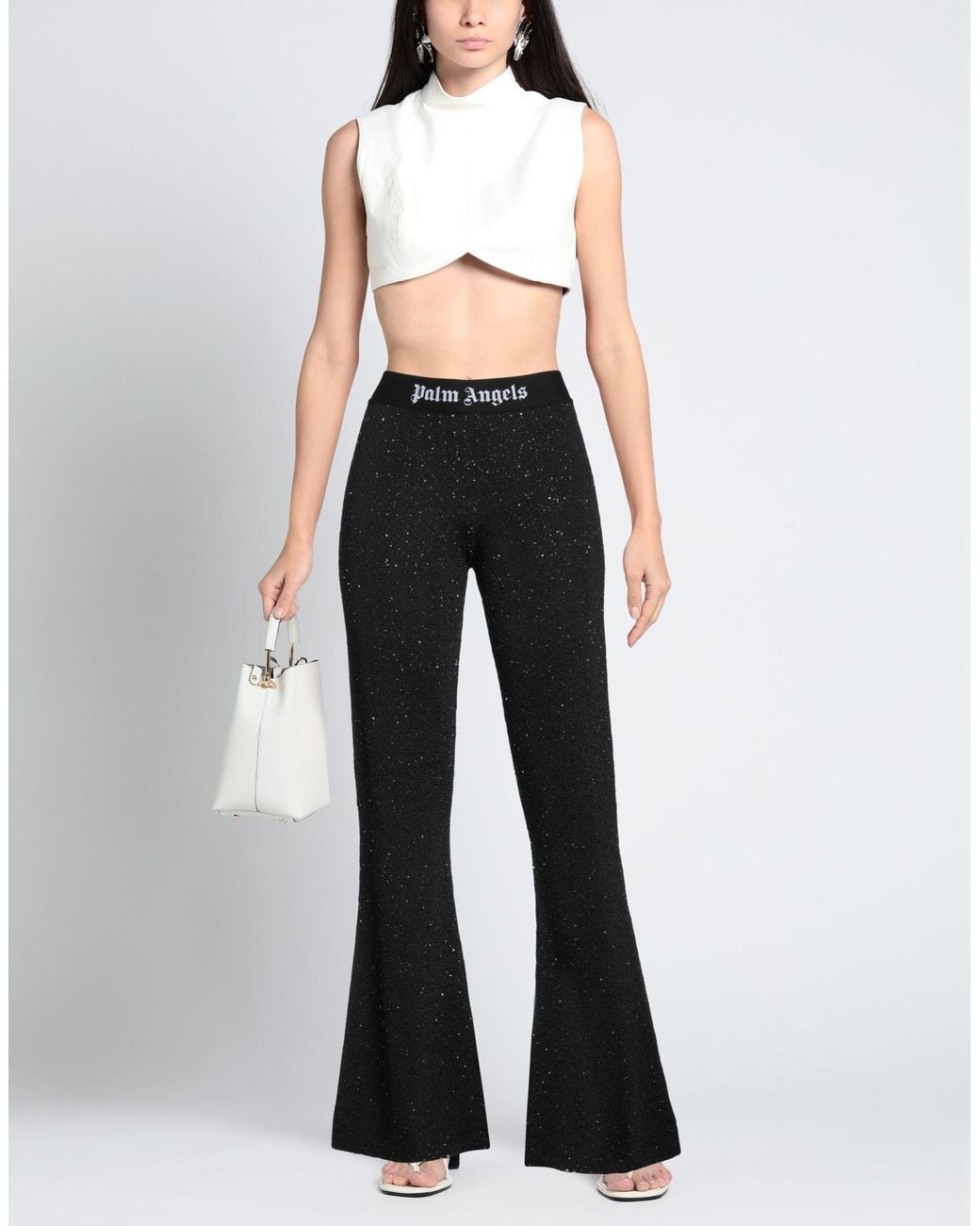 Palm Angels Black Wide Trousers