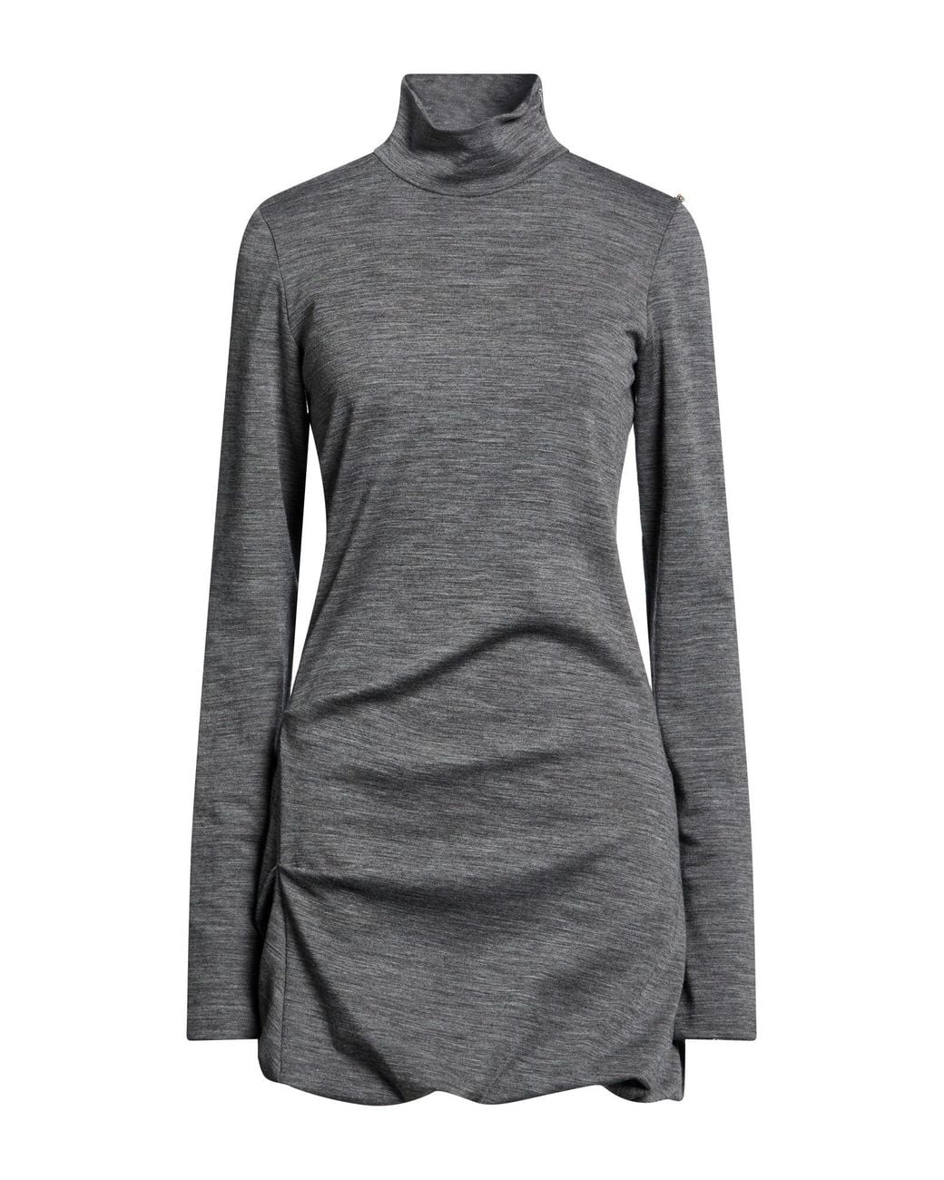 Sportmax Gray Charcoal Mini Dress Wool, Cotton, Polyamide