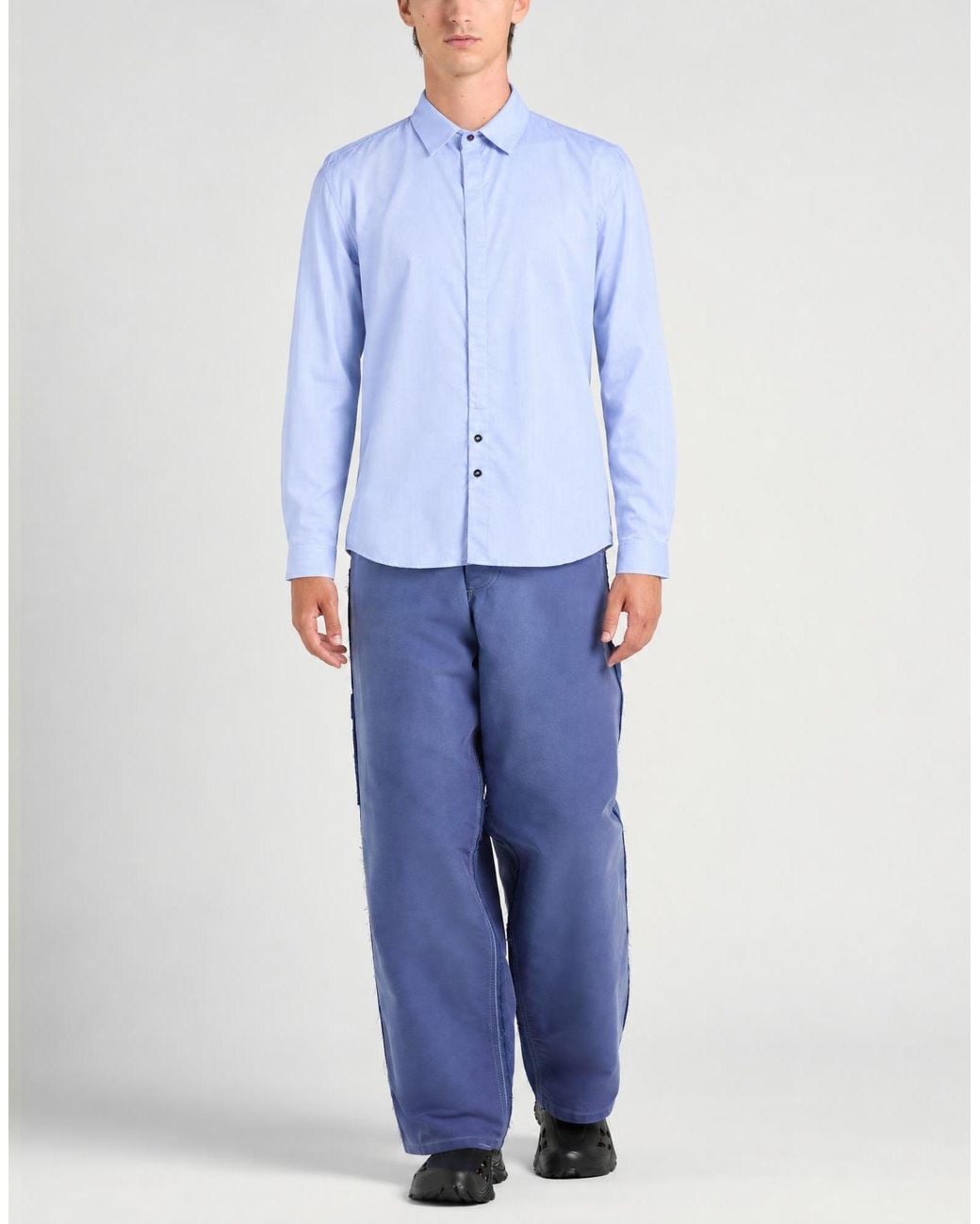 Berna Blue Shirt Cotton, Polyester for men