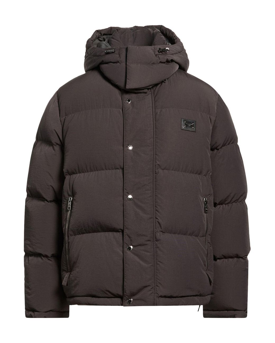 Dolce & Gabbana Brown Lead Puffer Polyamide, Polyurethane for men