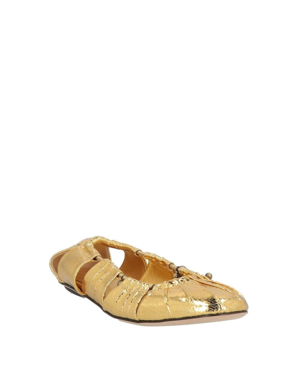 Chloé Metallic Ballet Flats Leather