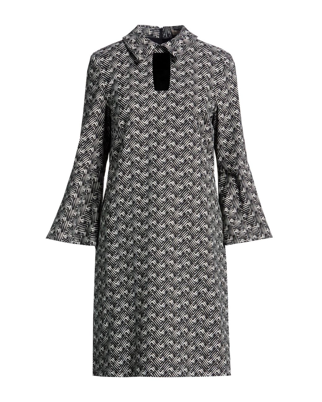 Camicettasnob Gray Mini Dress Cotton, Polyamide, Elastane