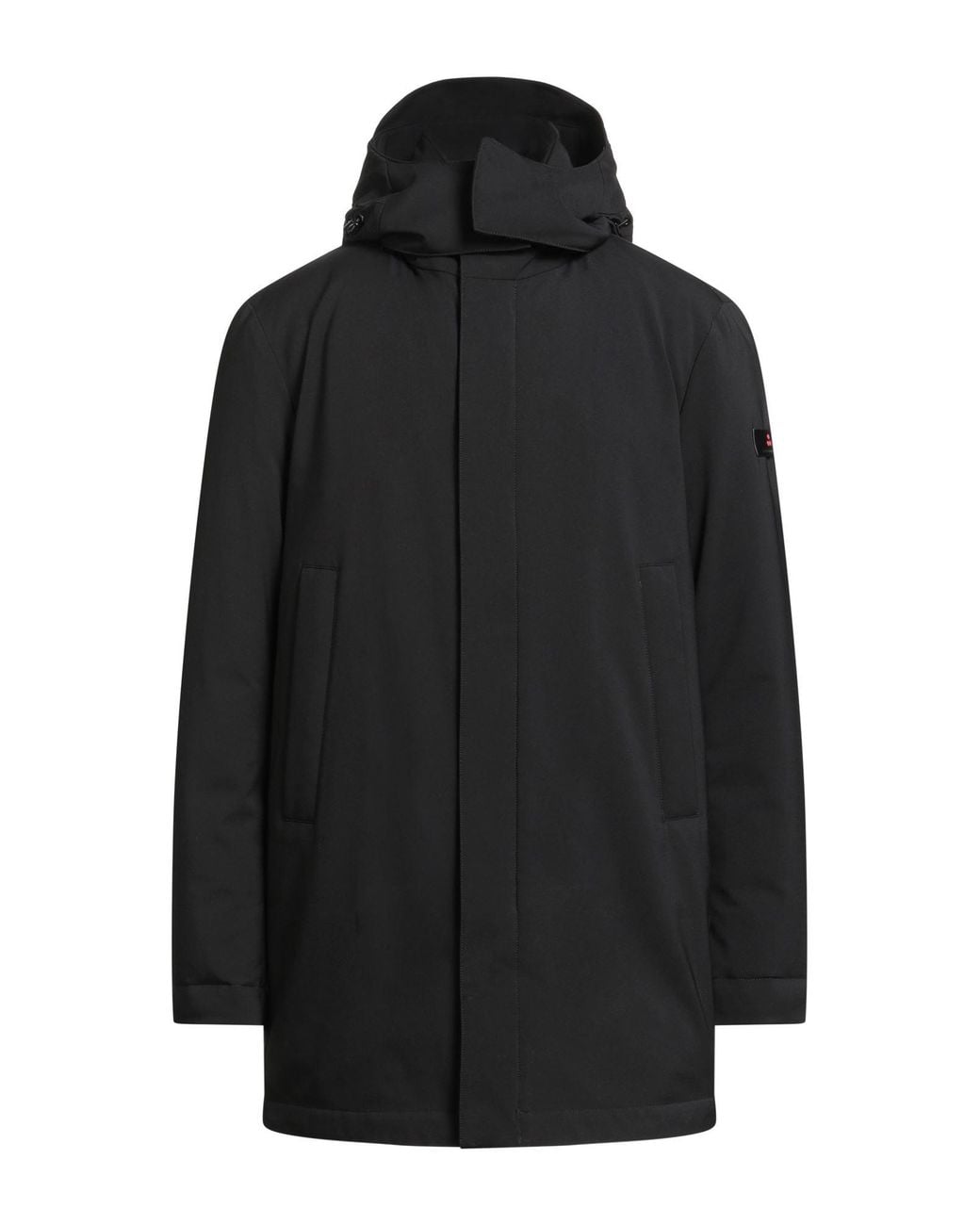 Peuterey Black Coat Polyester, Elastane for men