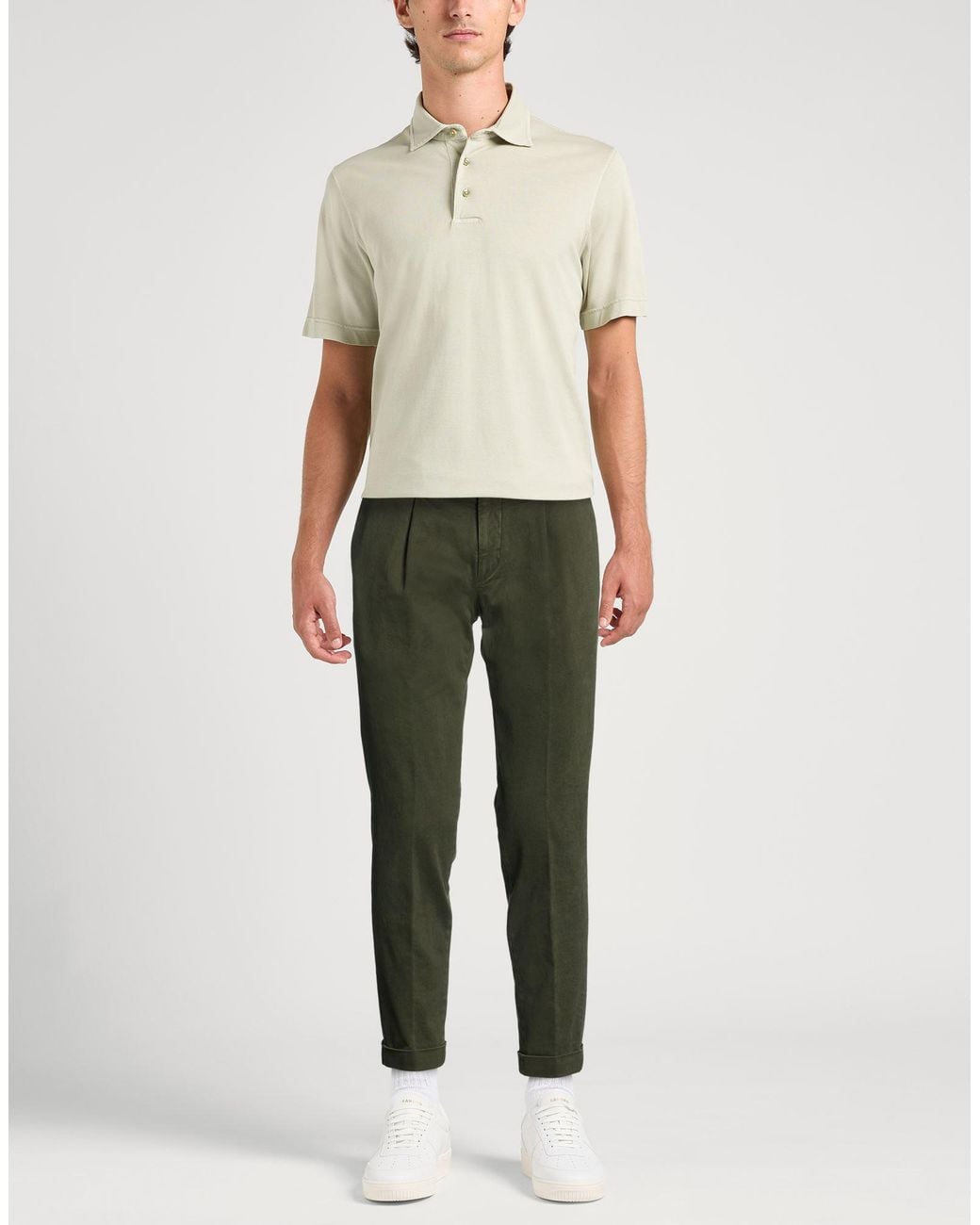 Michael Coal Green Military Pants Cotton, Elastane for men