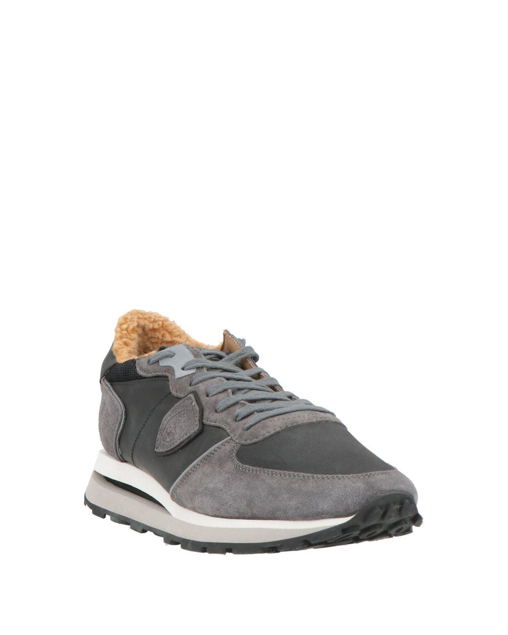 Philippe Model Gray Sneakers Leather, Textile Fibers for men