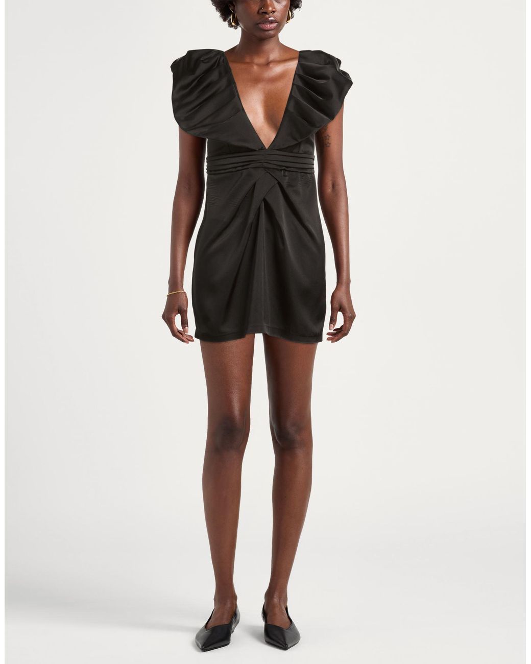 Kontatto Black Mini Dress Polyester, Elastane