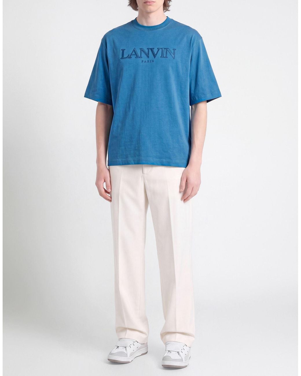 Lanvin Blue Azure T-Shirt Cotton for men