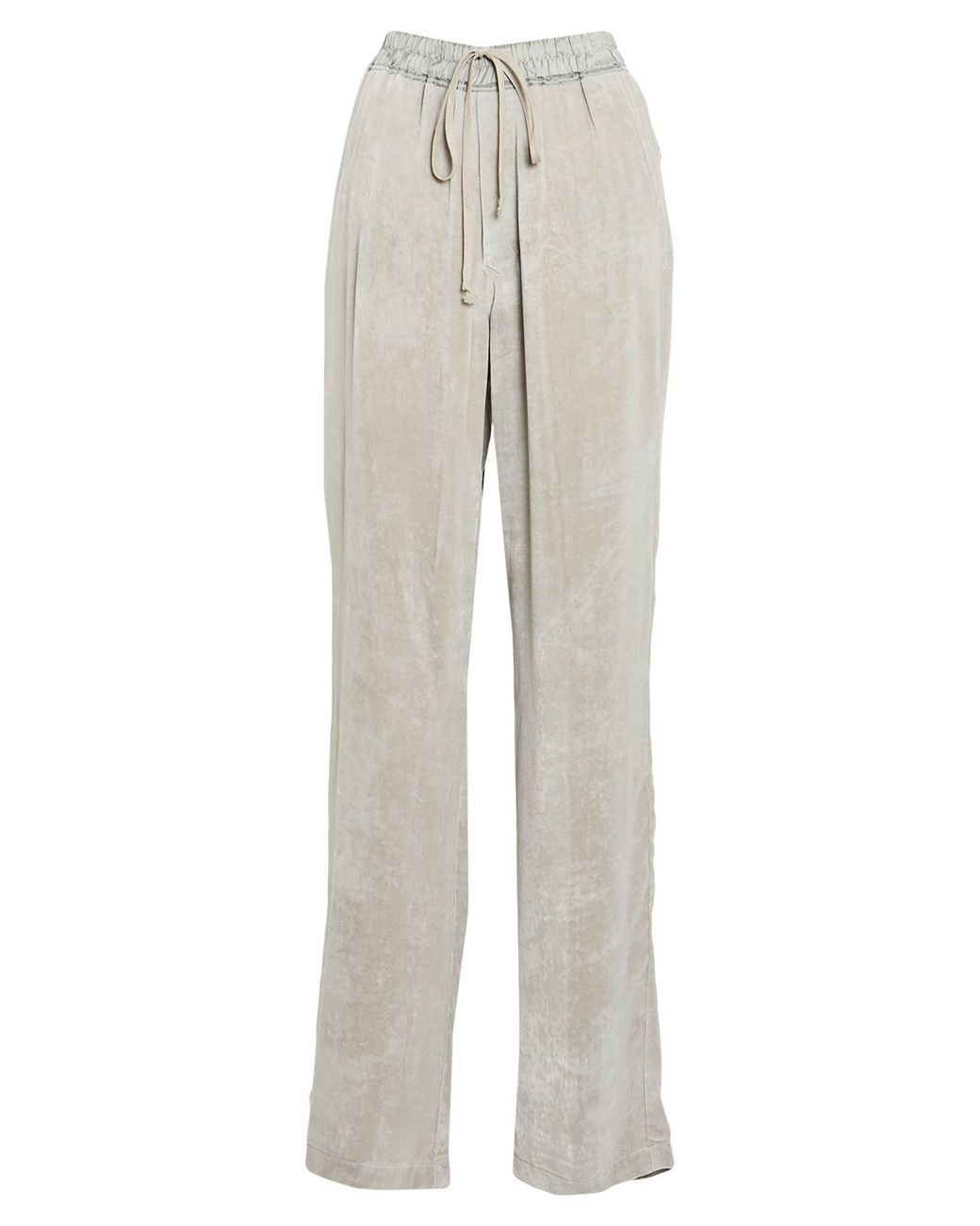 Rick Owens Gray Light Pants Viscose, Silk