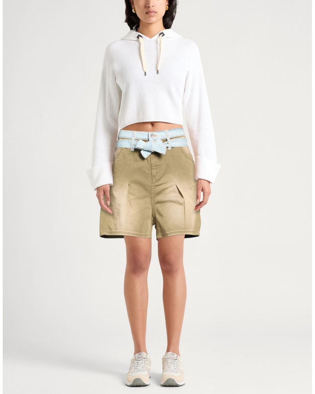 Manila Grace Natural Denim Shorts