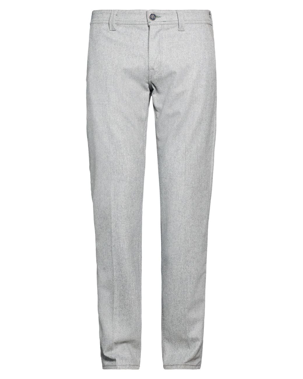 Luigi Borrelli Napoli Gray Light Pants Wool for men