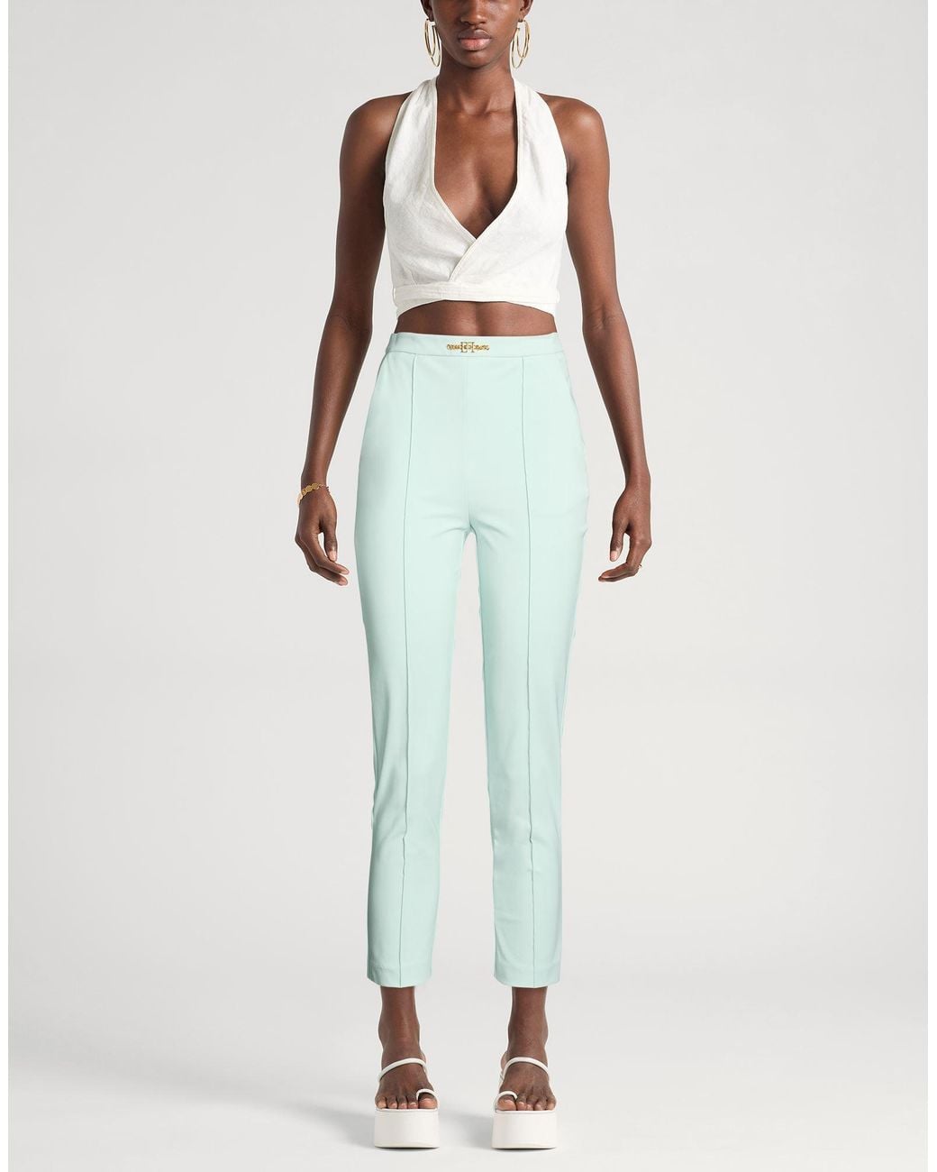 Elisabetta Franchi Blue Trouser