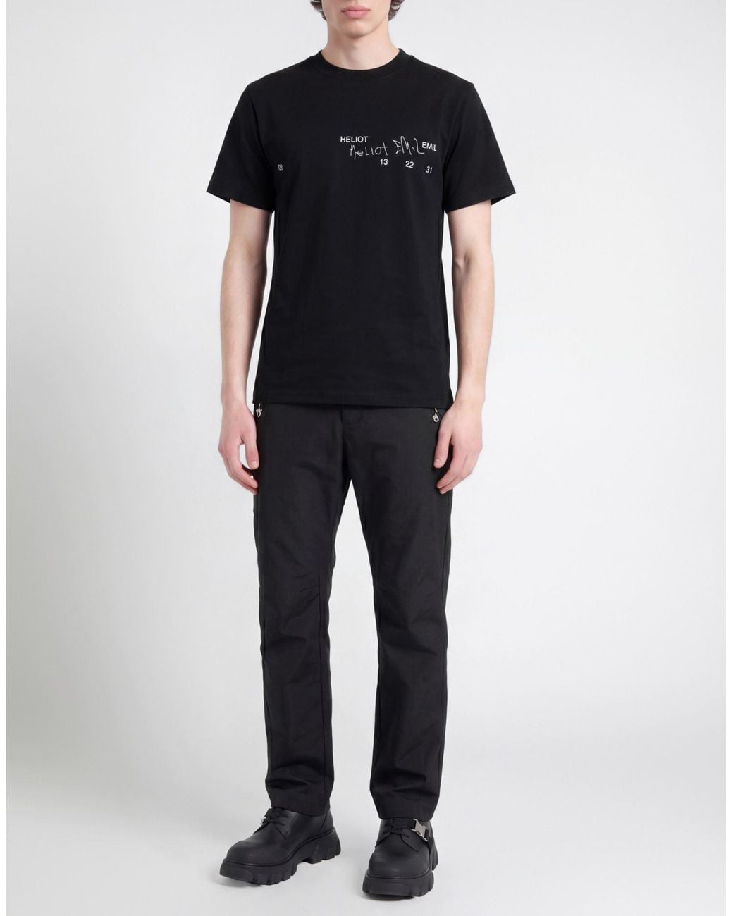 HELIOT EMIL Black T-Shirt Cotton for men