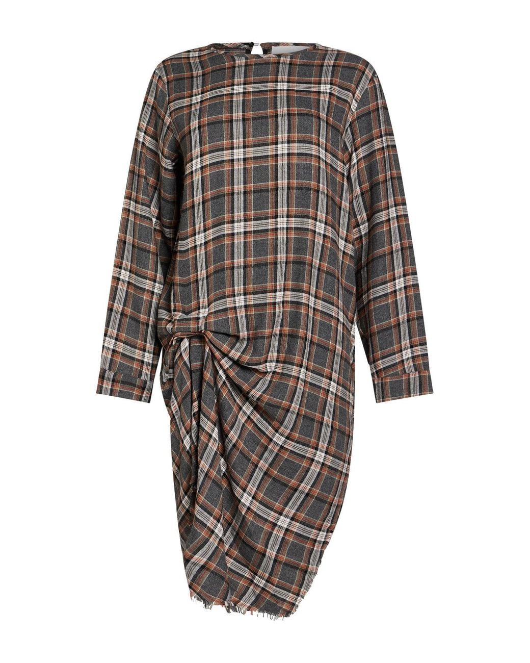 8pm Gray Midi Dress Viscose, Polyester